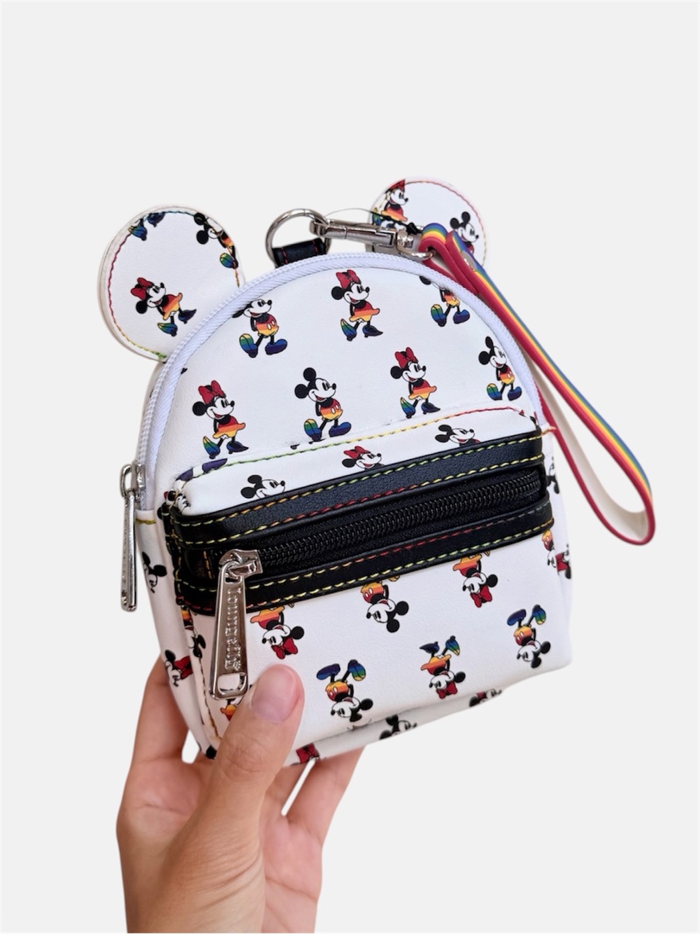 Disney Parks Loungefly Rainbow Pride Mickey Minnie Micro Backpack Wristlet